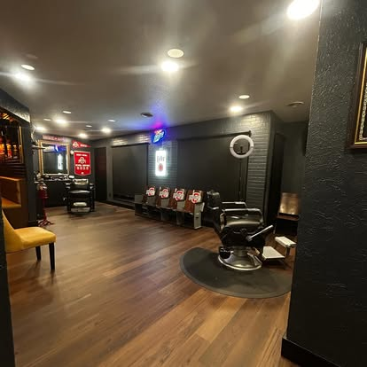 Full barbershop interior view